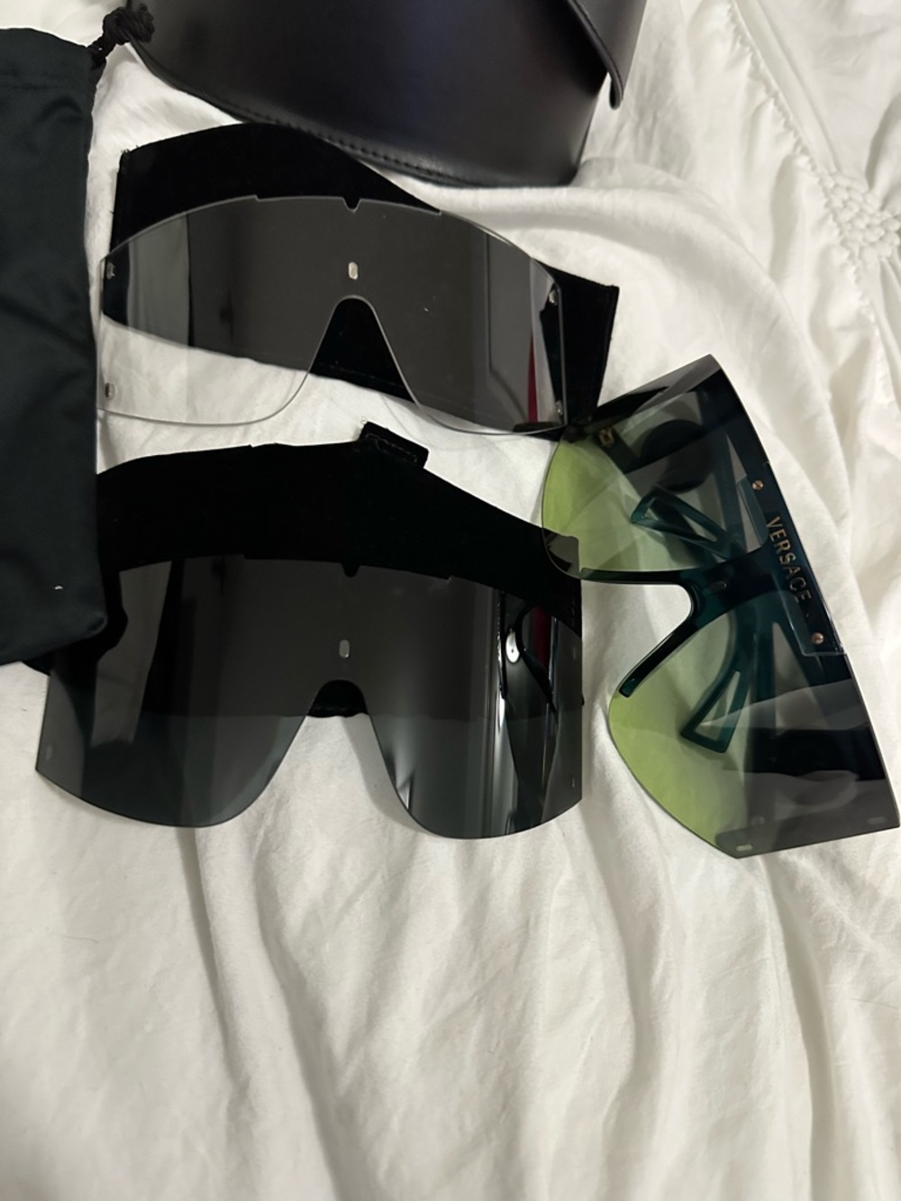 Versace Shield Lens Set in Black & Green